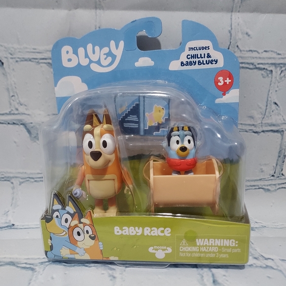 Bluey Baby Race Mini Figure 2-Pack Chilli & Baby Bluey NEW - Picture 1 of 5